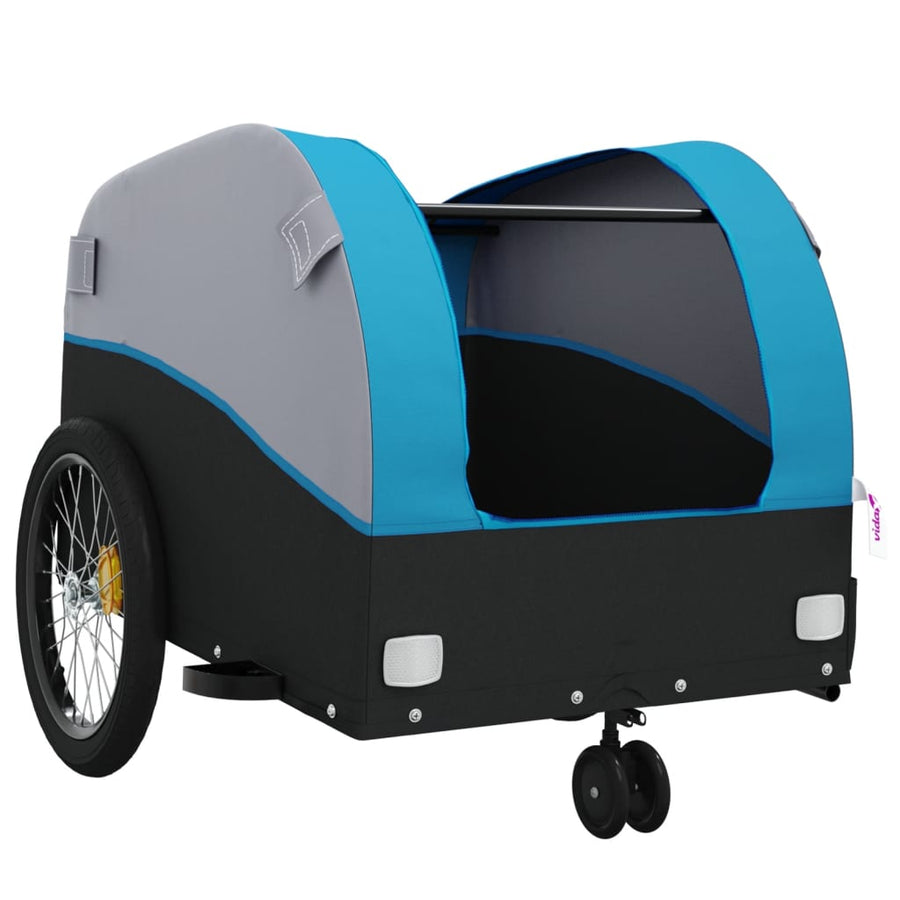 Fietstrailer 30 kg ijzer zwart en blauw 52 x 123 x 53 cm Blauw