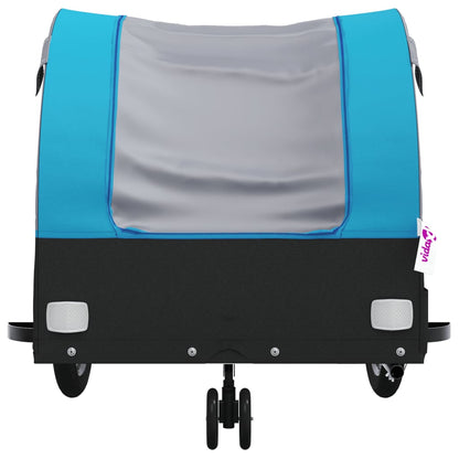 Fietstrailer 30 kg ijzer zwart en blauw 52 x 123 x 53 cm Blauw