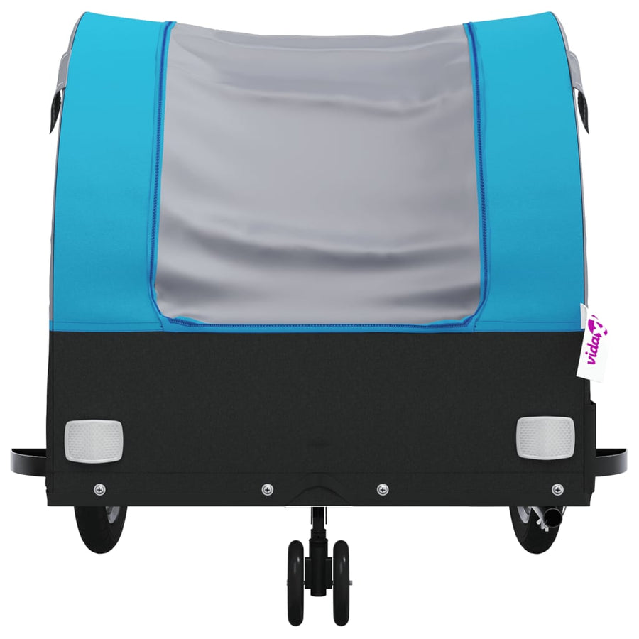 Fietstrailer 30 kg ijzer zwart en blauw 52 x 123 x 53 cm Blauw