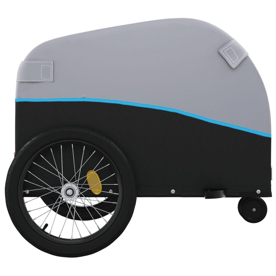Fietstrailer 30 kg ijzer zwart en blauw 52 x 123 x 53 cm Blauw