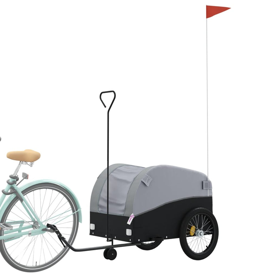 Fietstrailer 45 kg ijzer zwart en grijs