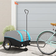 Fietstrailer 45 kg ijzer zwart blauw 126x63x63 cm