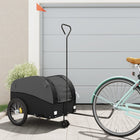 Fietstrailer 45 kg ijzer zwart 126x63x63 cm