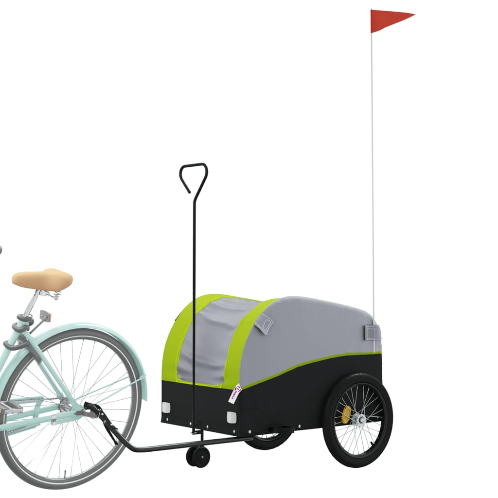Fietstrailer 45 kg ijzer zwart en groen