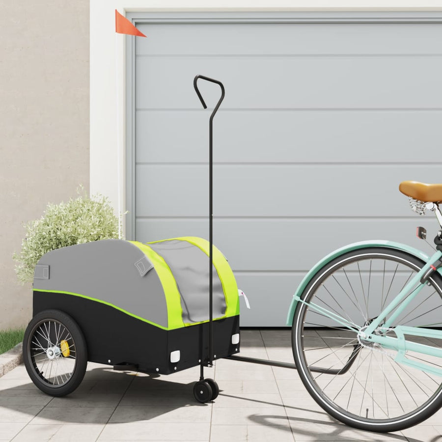 Fietstrailer 45 kg ijzer zwart en groen