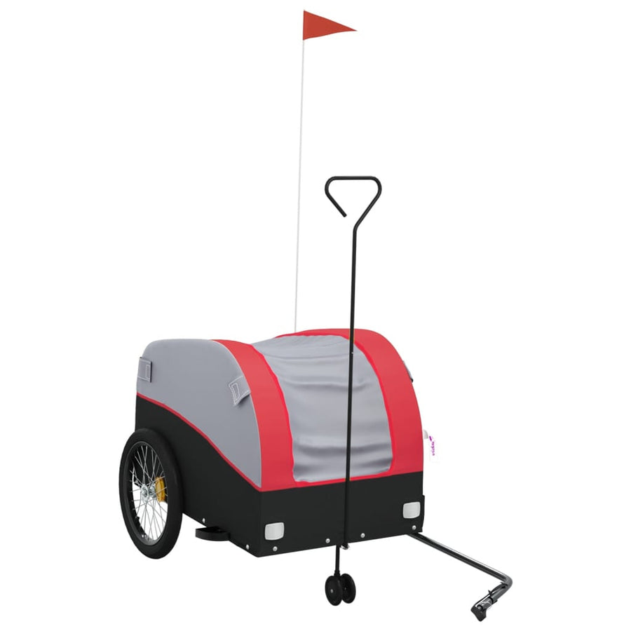 Fietstrailer 45 Kg Ijzer Zwart En Rood 68 x 133 x 68 cm