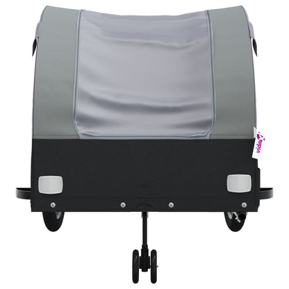 Fietstrailer 45 kg ijzer zwart en grijs 68 x 133 x 68 cm Grijs