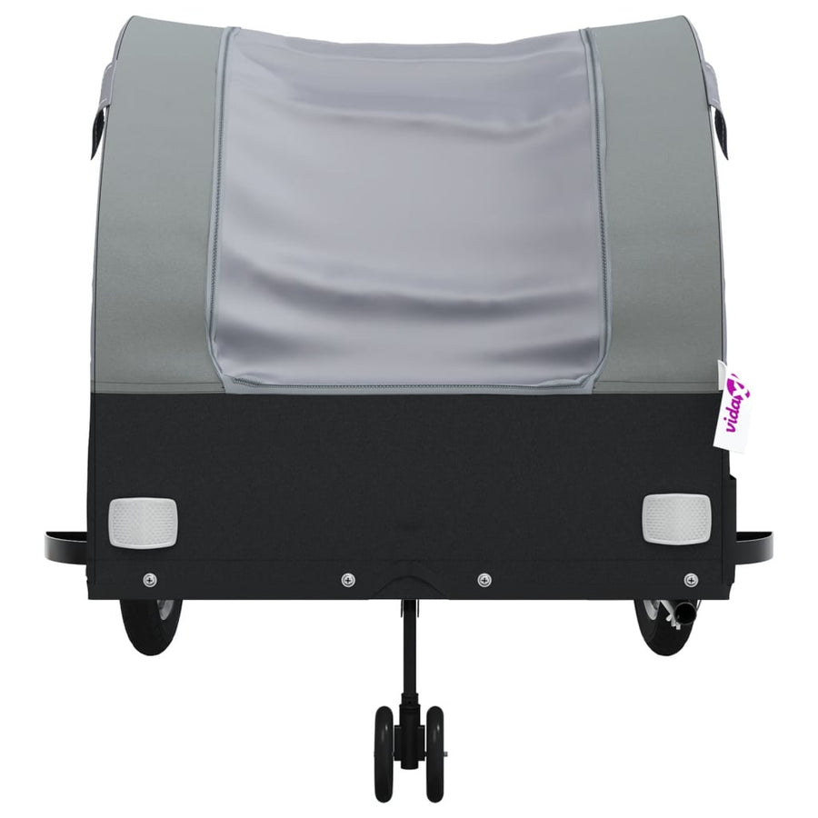 Fietstrailer 45 kg ijzer zwart en grijs 68 x 133 x 68 cm Grijs