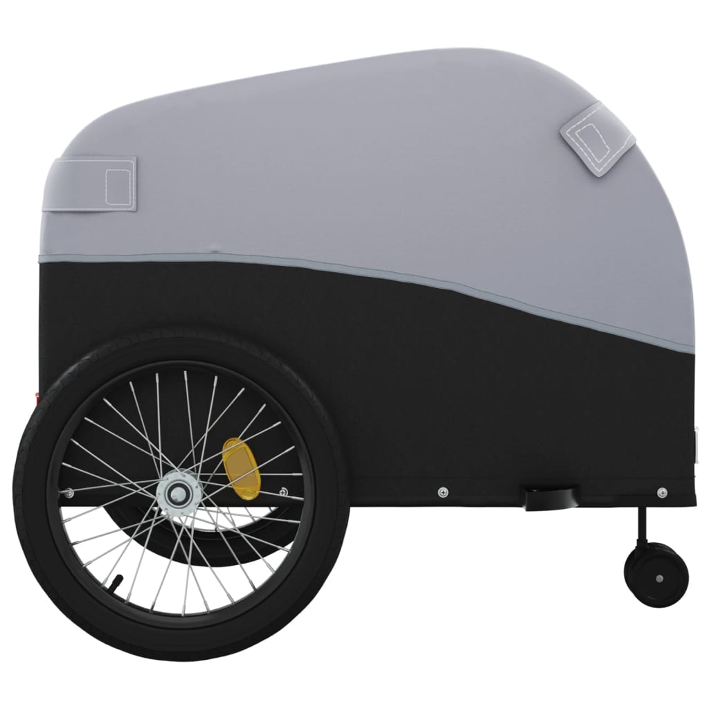 Fietstrailer 45 kg ijzer zwart en grijs 68 x 133 x 68 cm Grijs