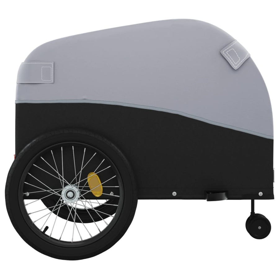 Fietstrailer 45 kg ijzer zwart en grijs 68 x 133 x 68 cm Grijs