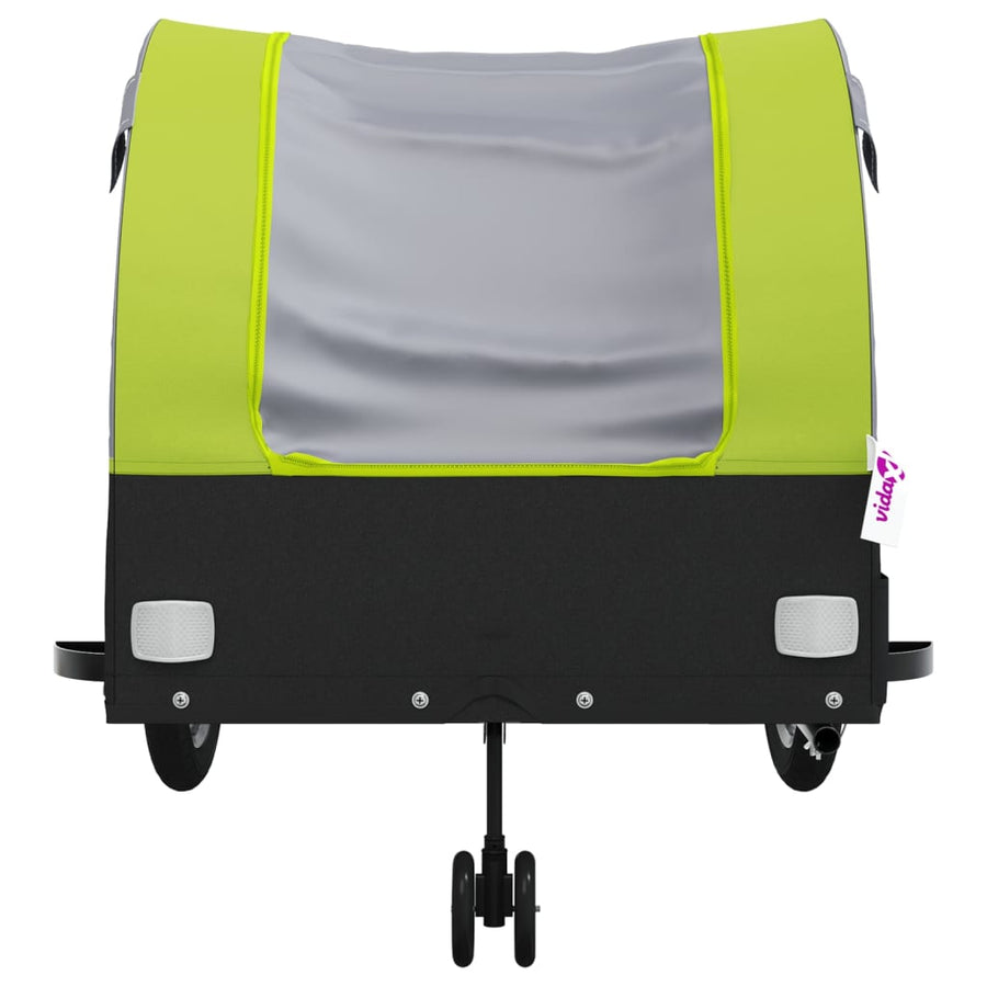 Fietstrailer 45 kg ijzer zwart en groen