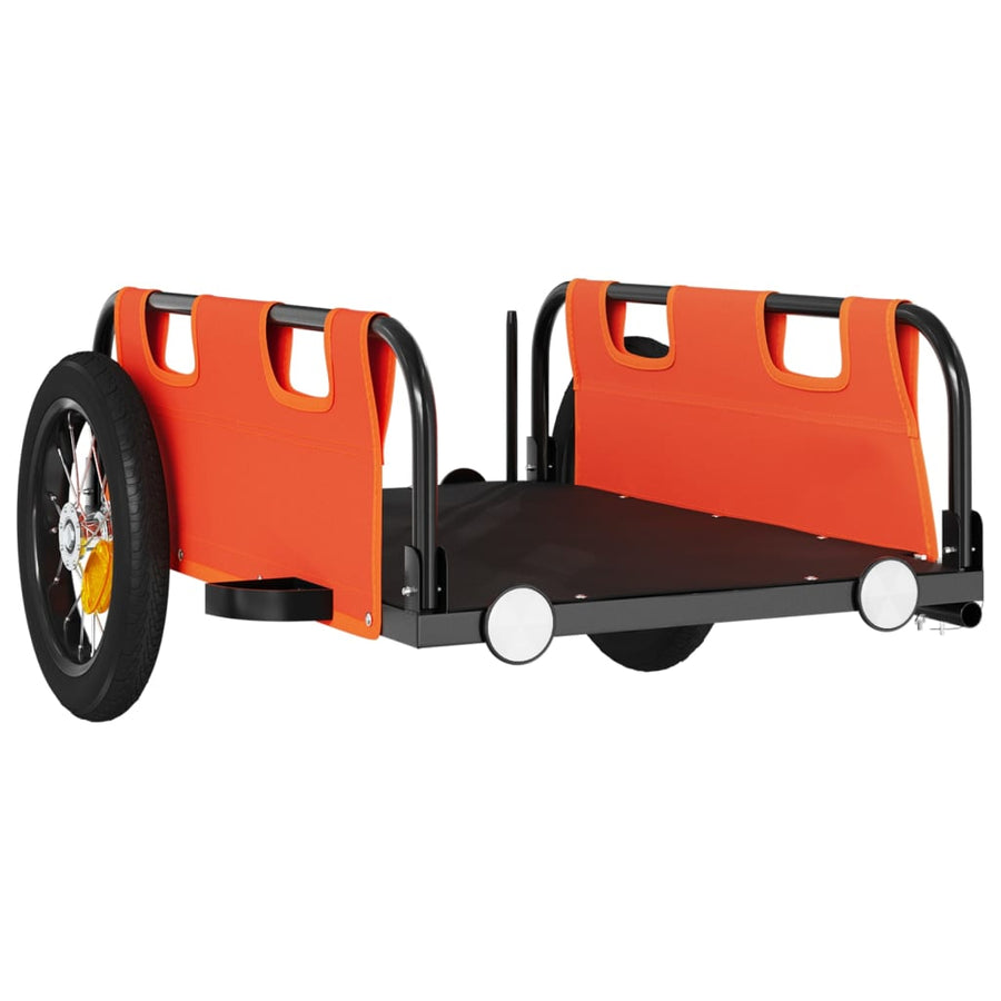 Fietstrailer oxford stof en ijzer oranje 122 x 53 x 33 cm orange