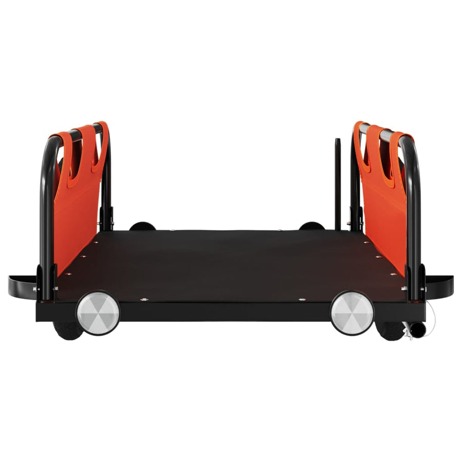 Fietstrailer oxford stof en ijzer oranje 122 x 53 x 33 cm orange