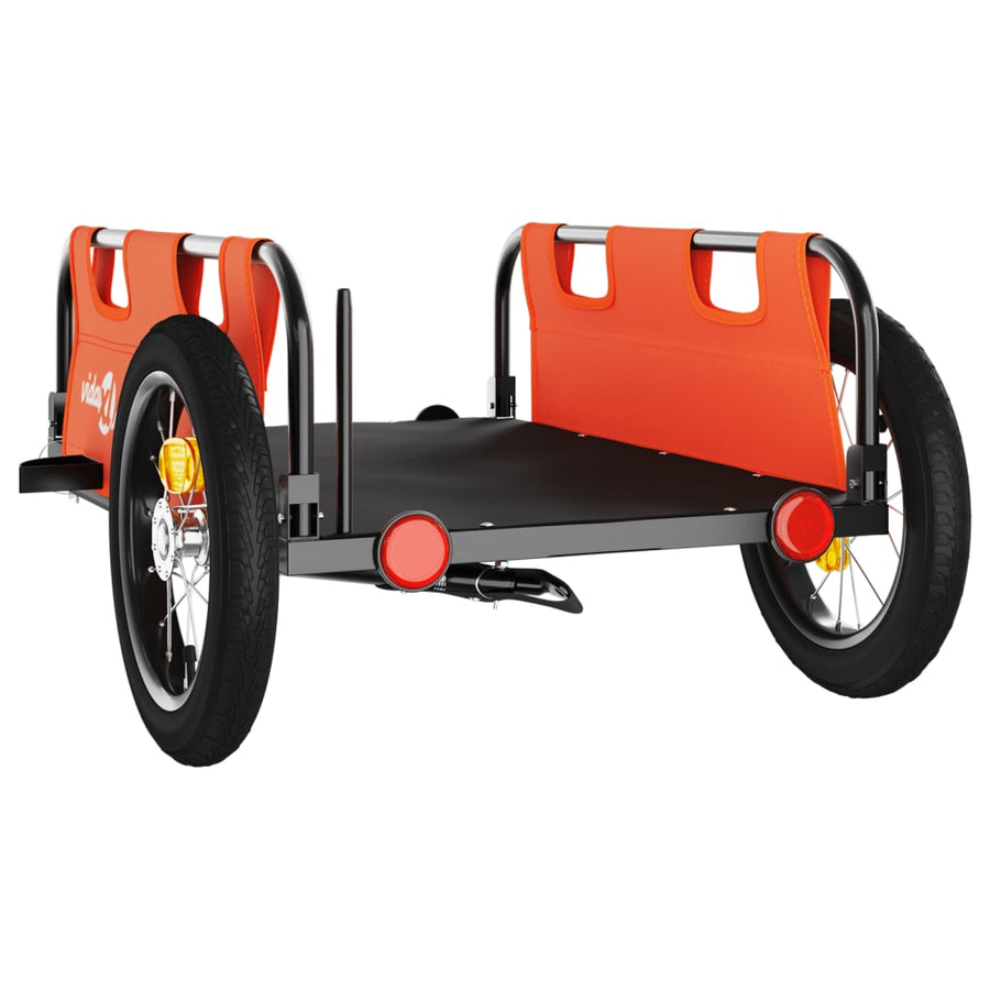 Fietstrailer oxford stof en ijzer oranje 122 x 53 x 33 cm orange