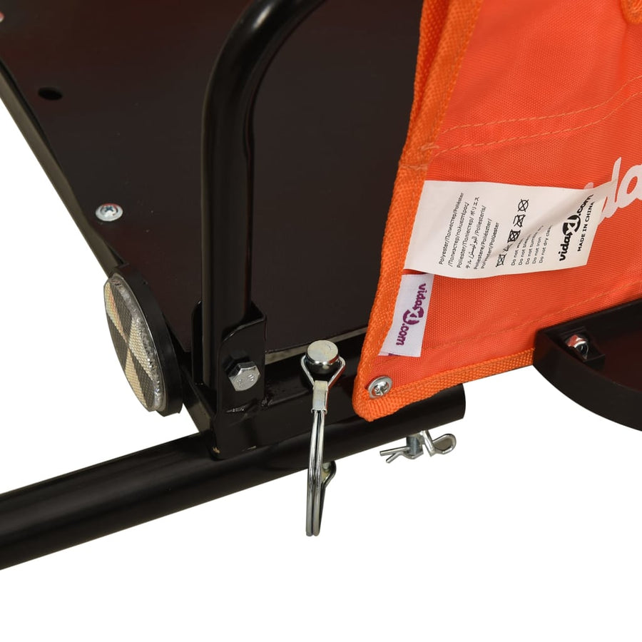 Fietstrailer oxford stof en ijzer oranje 122 x 53 x 33 cm orange