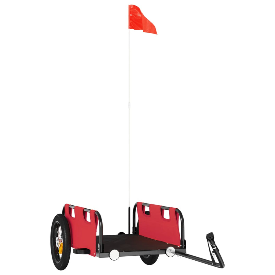 Fietstrailer oxford stof en ijzer rood 122 x 53 x 33 cm Rood