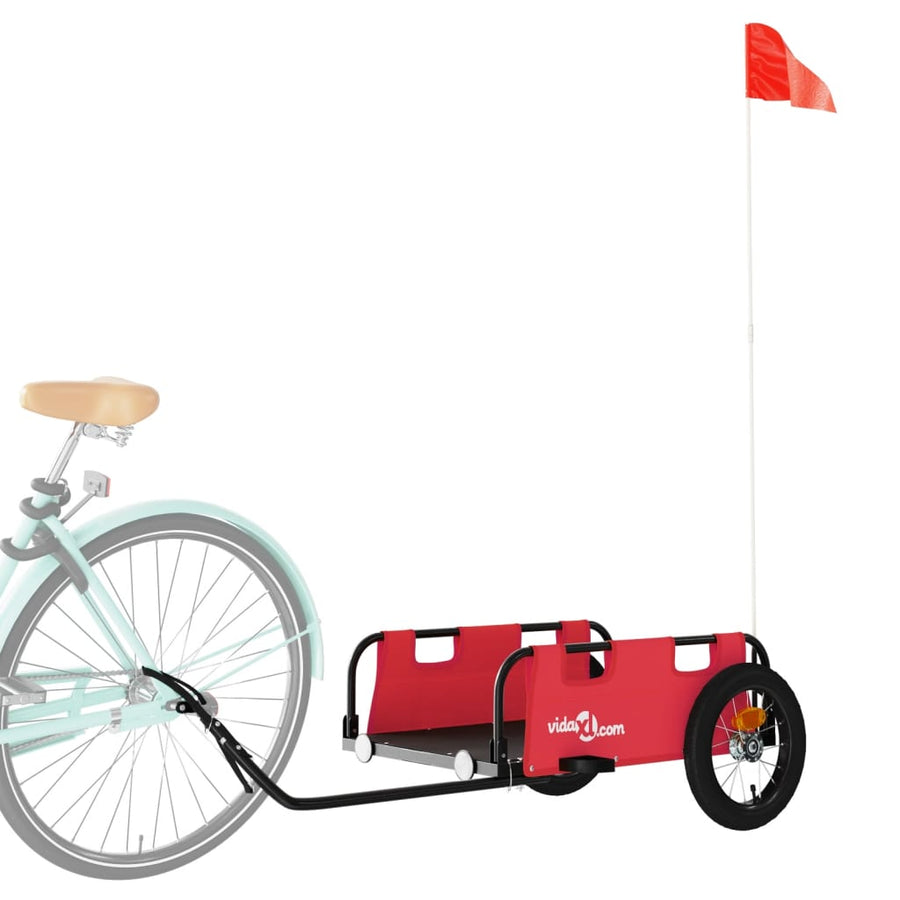 Fietstrailer oxford stof en ijzer rood 122 x 53 x 33 cm Rood
