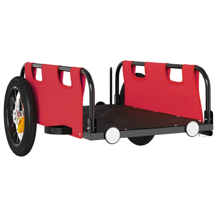 Fietstrailer oxford stof en ijzer rood 122 x 53 x 33 cm Rood