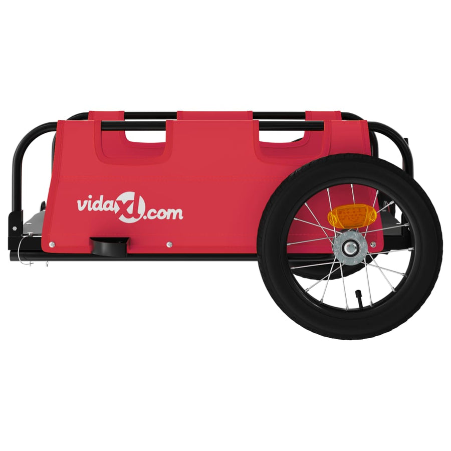 Fietstrailer oxford stof en ijzer rood 122 x 53 x 33 cm Rood