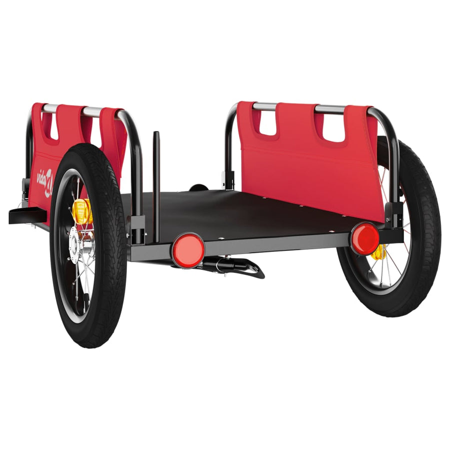 Fietstrailer oxford stof en ijzer rood 122 x 53 x 33 cm Rood