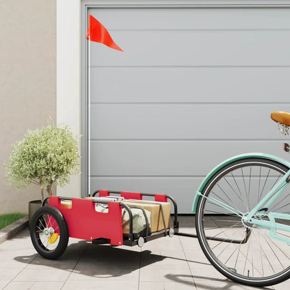 Fietstrailer oxford stof en ijzer rood 122 x 53 x 33 cm Rood