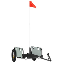 Fietstrailer oxford stof en ijzer grijs 122 x 53 x 33 cm Grijs