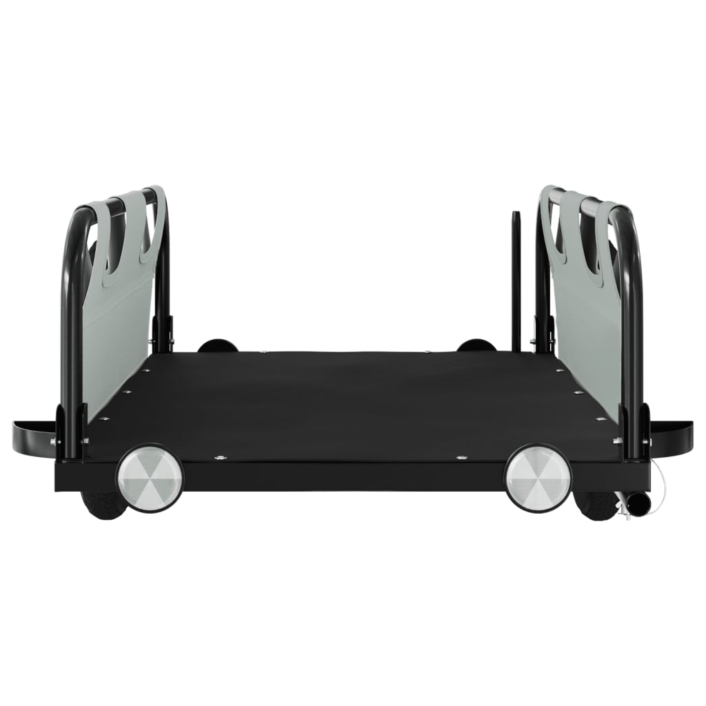 Fietstrailer oxford stof en ijzer grijs 122 x 53 x 33 cm Grijs