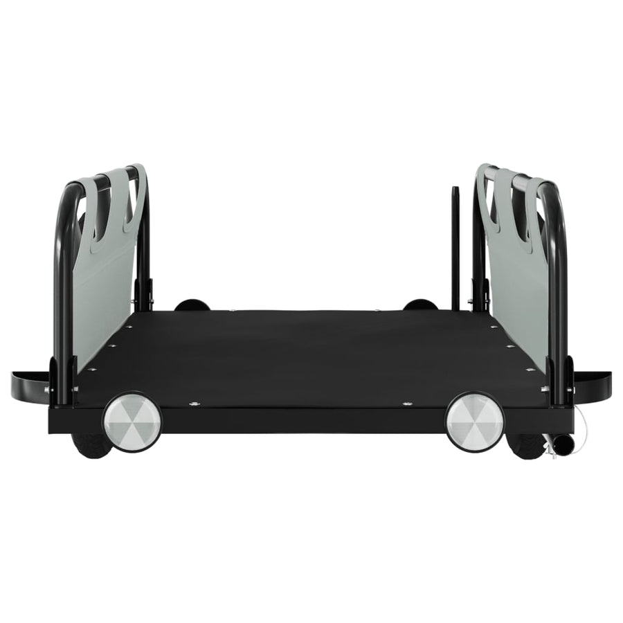 Fietstrailer oxford stof en ijzer grijs 122 x 53 x 33 cm Grijs