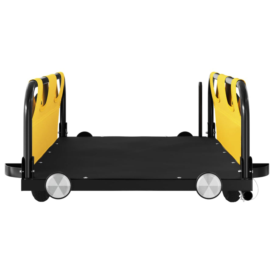 Fietstrailer oxford stof en ijzer geel 122 x 53 x 33 cm Geel