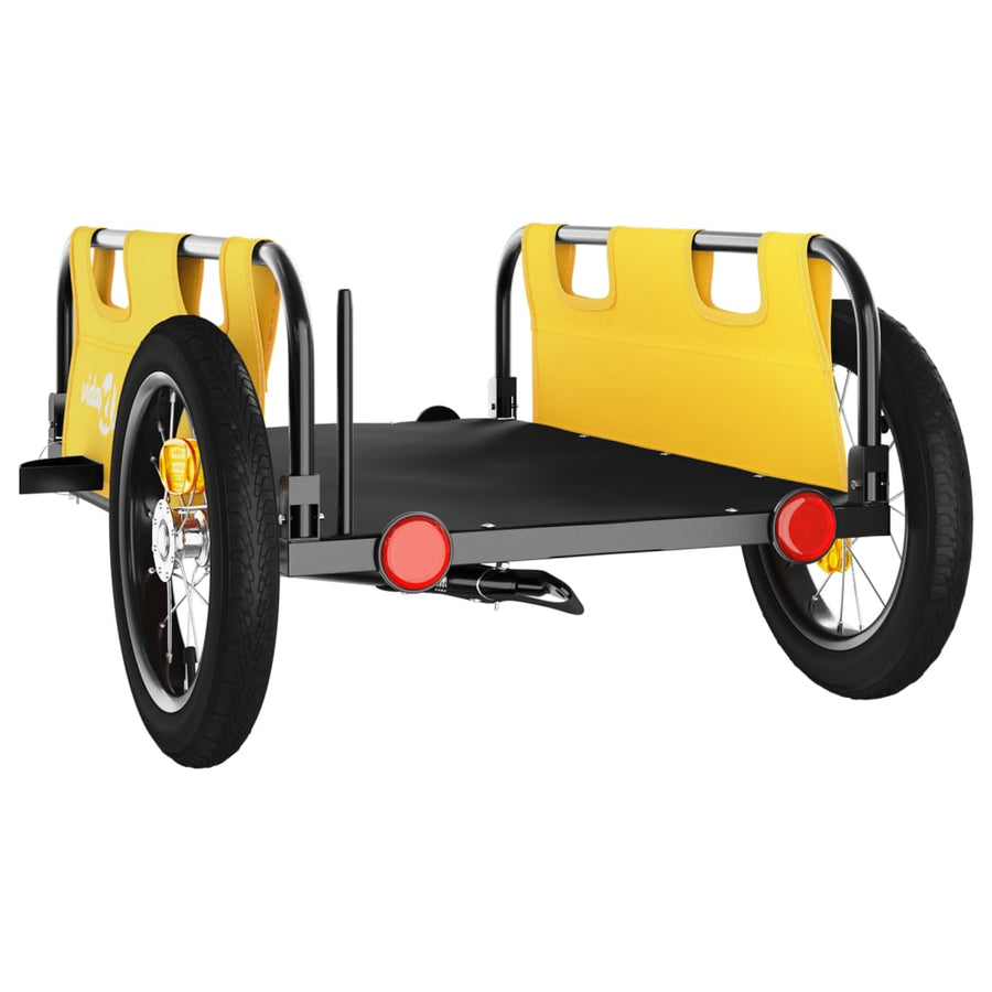 Fietstrailer oxford stof en ijzer geel 122 x 53 x 33 cm Geel