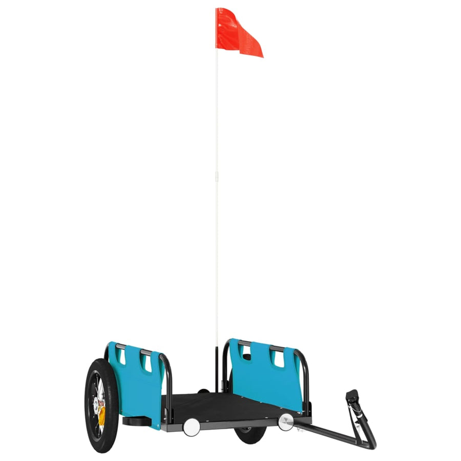Fietstrailer oxford stof en ijzer blauw 122 x 53 x 33 cm Blauw