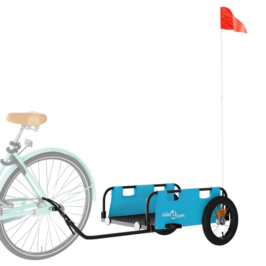 Fietstrailer oxford stof en ijzer blauw 122 x 53 x 33 cm Blauw