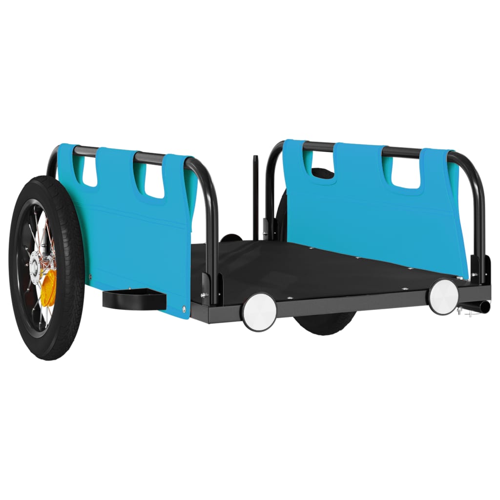 Fietstrailer oxford stof en ijzer blauw 122 x 53 x 33 cm Blauw