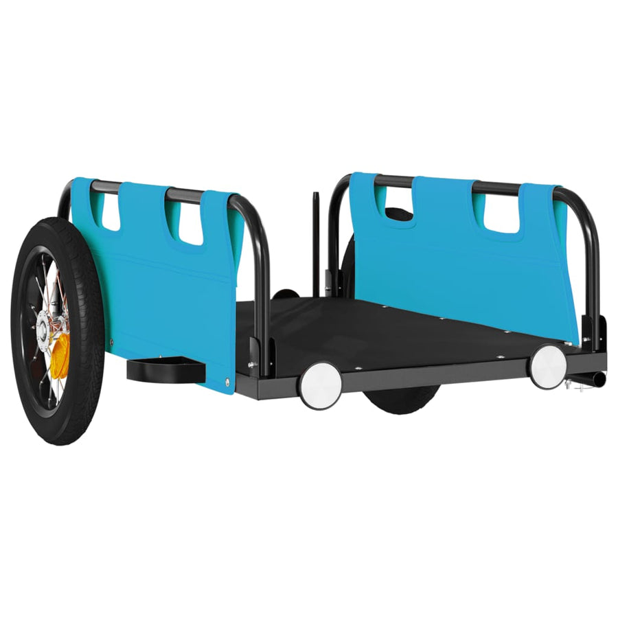 Fietstrailer oxford stof en ijzer blauw 122 x 53 x 33 cm Blauw