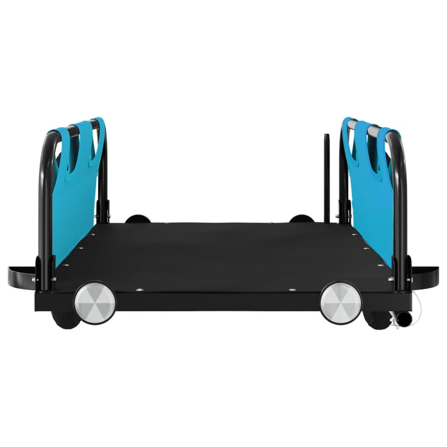 Fietstrailer oxford stof en ijzer blauw 122 x 53 x 33 cm Blauw