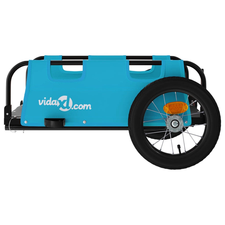 Fietstrailer oxford stof en ijzer blauw 122 x 53 x 33 cm Blauw