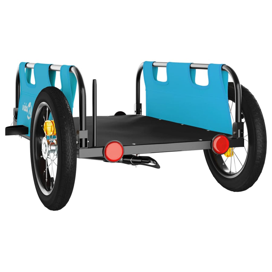 Fietstrailer oxford stof en ijzer blauw 122 x 53 x 33 cm Blauw