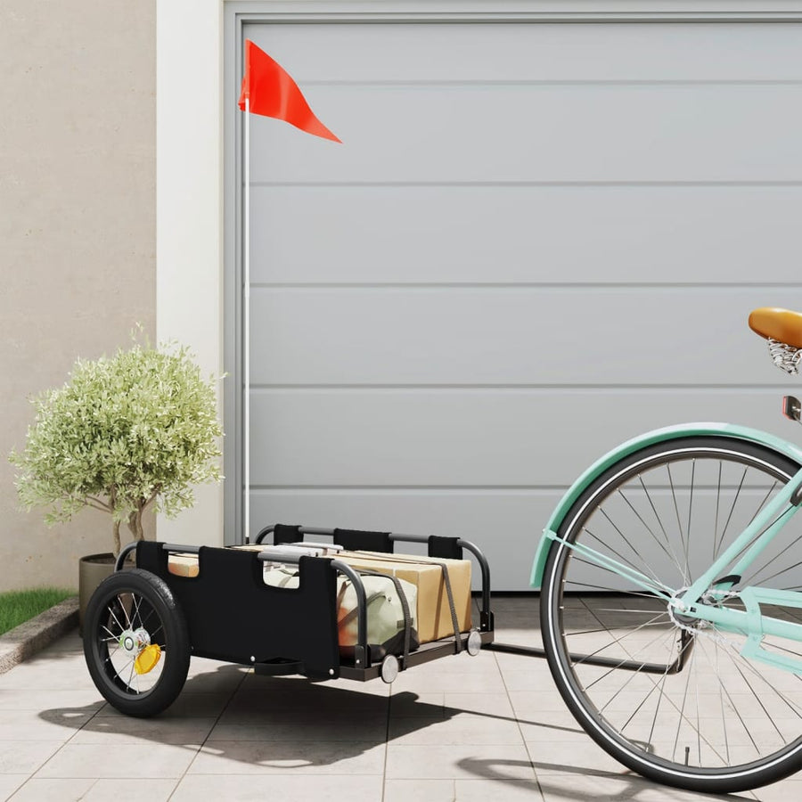 Fietskar Oxfordstof En Ijzer Zwart 122 x 53 x 33 cm