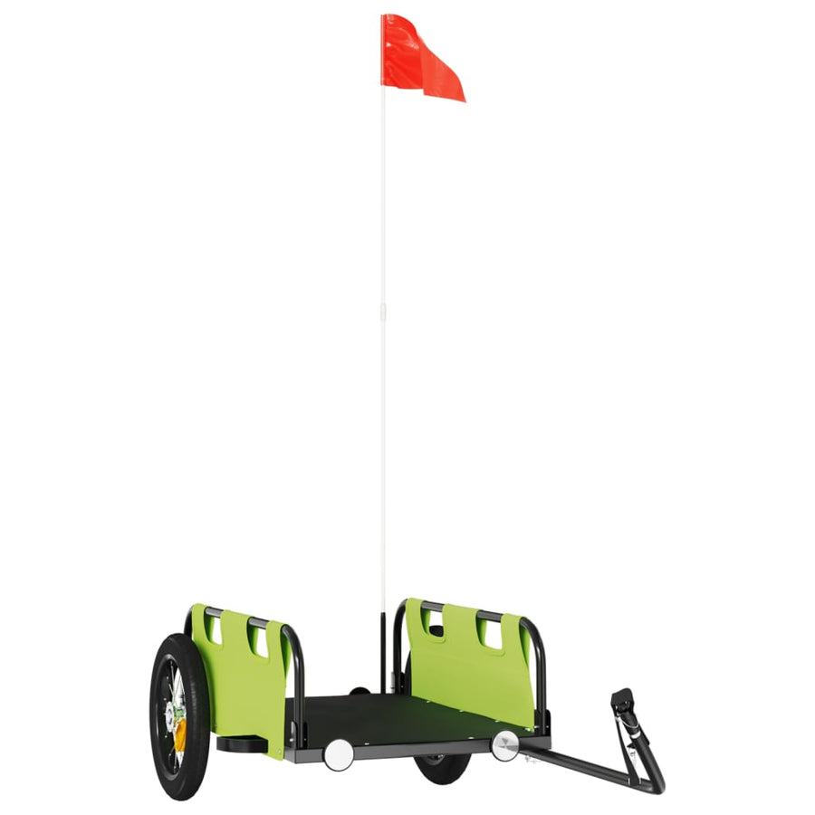 Fietstrailer oxford stof en ijzer groen 122 x 53 x 33 cm Groen