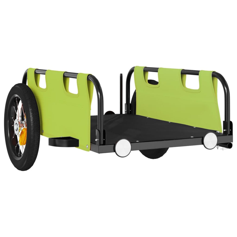 Fietstrailer oxford stof en ijzer groen 122 x 53 x 33 cm Groen