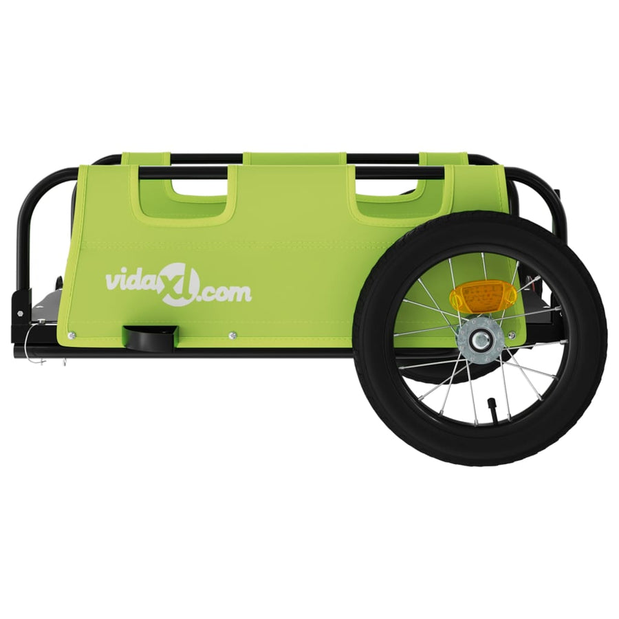 Fietstrailer oxford stof en ijzer groen 122 x 53 x 33 cm Groen