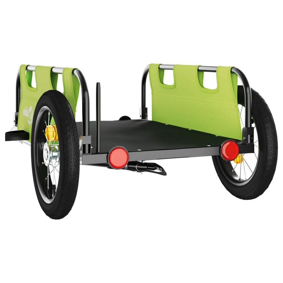 Fietstrailer oxford stof en ijzer groen 122 x 53 x 33 cm Groen