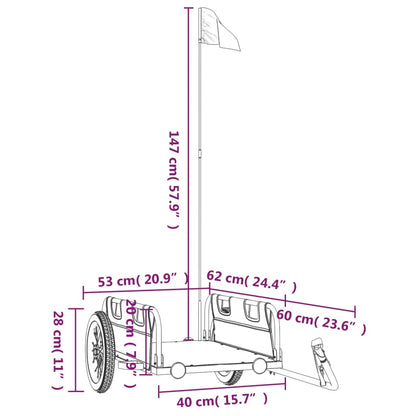 Fietstrailer oxford stof en ijzer groen 122 x 53 x 33 cm Groen