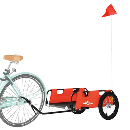 Fietstrailer oxford stof en ijzer oranje 126 x 63 x 36 cm orange
