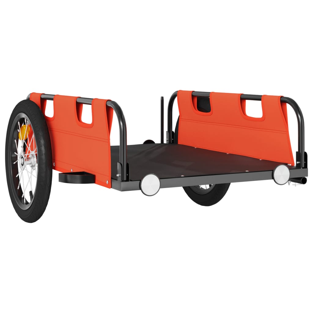 Fietstrailer oxford stof en ijzer oranje 126 x 63 x 36 cm orange