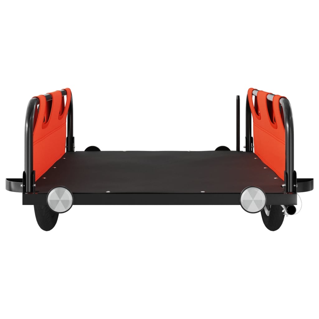 Fietstrailer oxford stof en ijzer oranje 126 x 63 x 36 cm orange