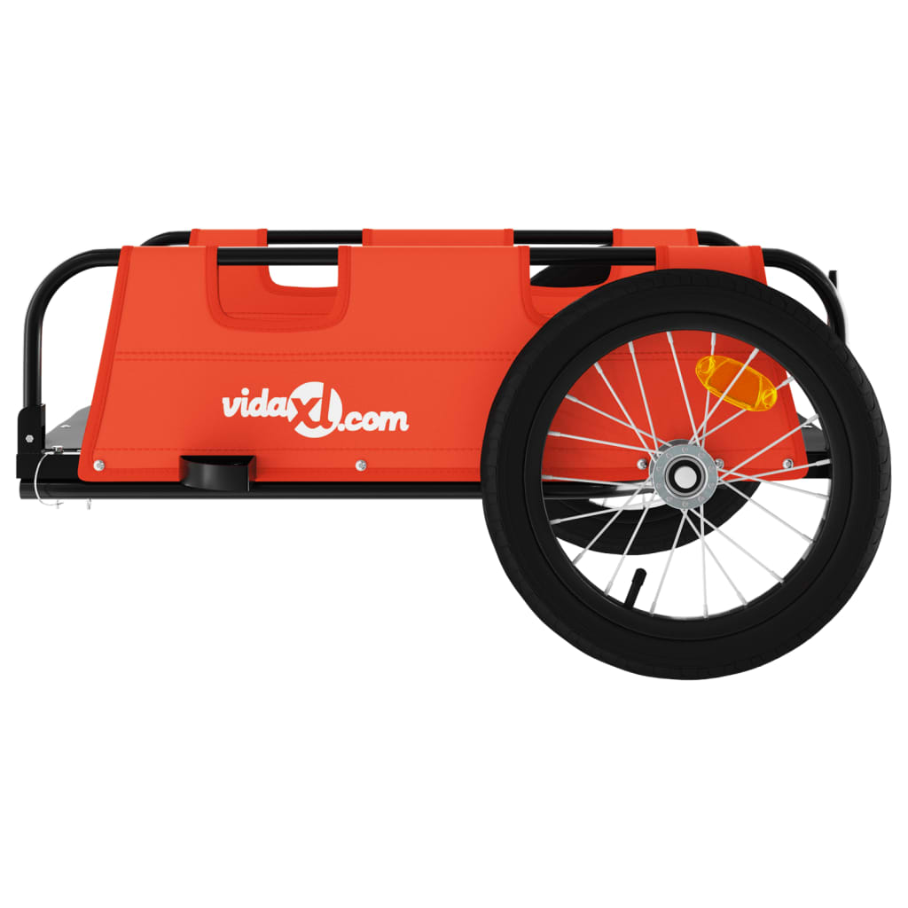 Fietstrailer oxford stof en ijzer oranje 126 x 63 x 36 cm orange