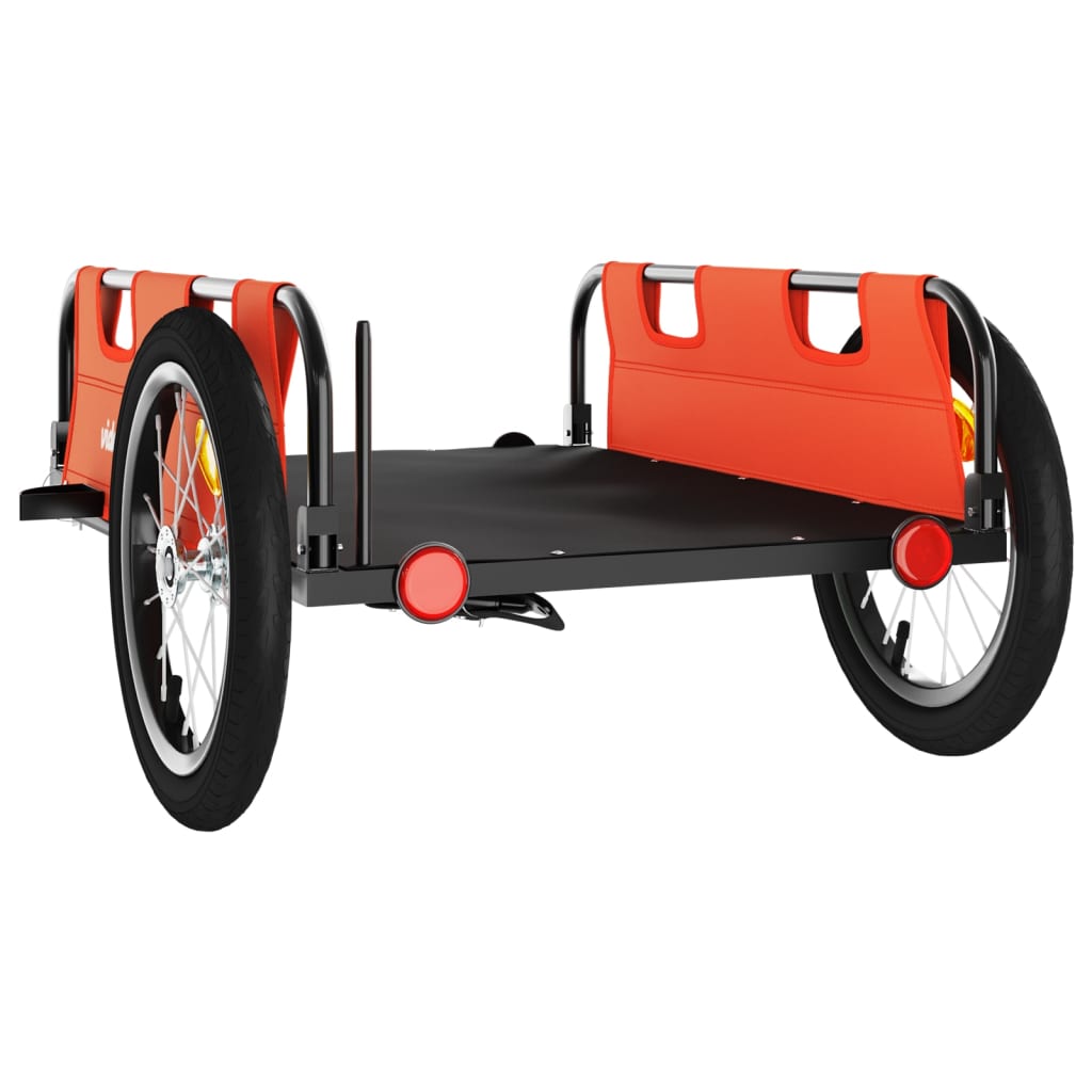 Fietstrailer oxford stof en ijzer oranje 126 x 63 x 36 cm orange