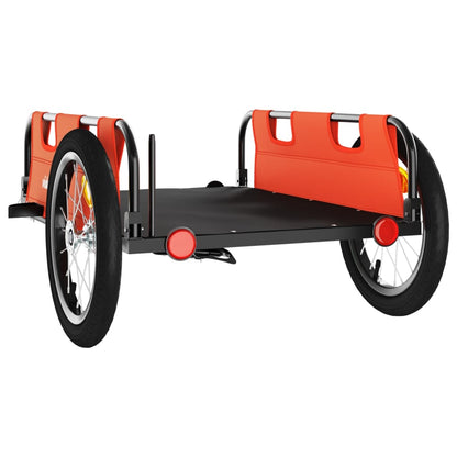 Fietstrailer oxford stof en ijzer oranje 126 x 63 x 36 cm orange