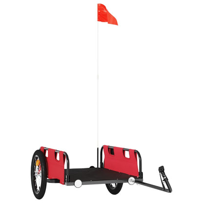 Fietstrailer oxford stof en ijzer rood 126 x 63 x 36 cm Rood